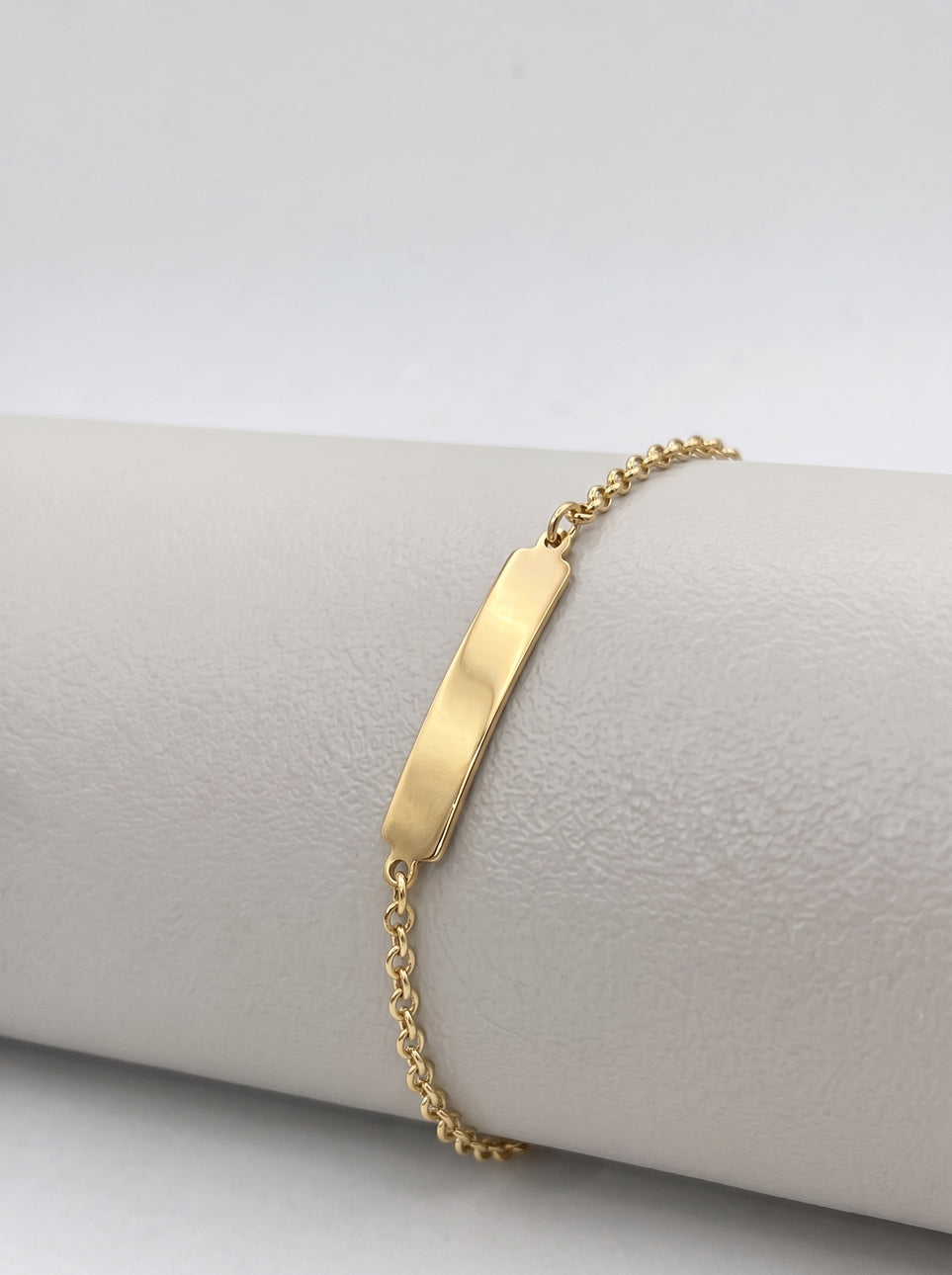 Pulseira Chapinha Alongada Personalizável Banhada a Ouro 18k