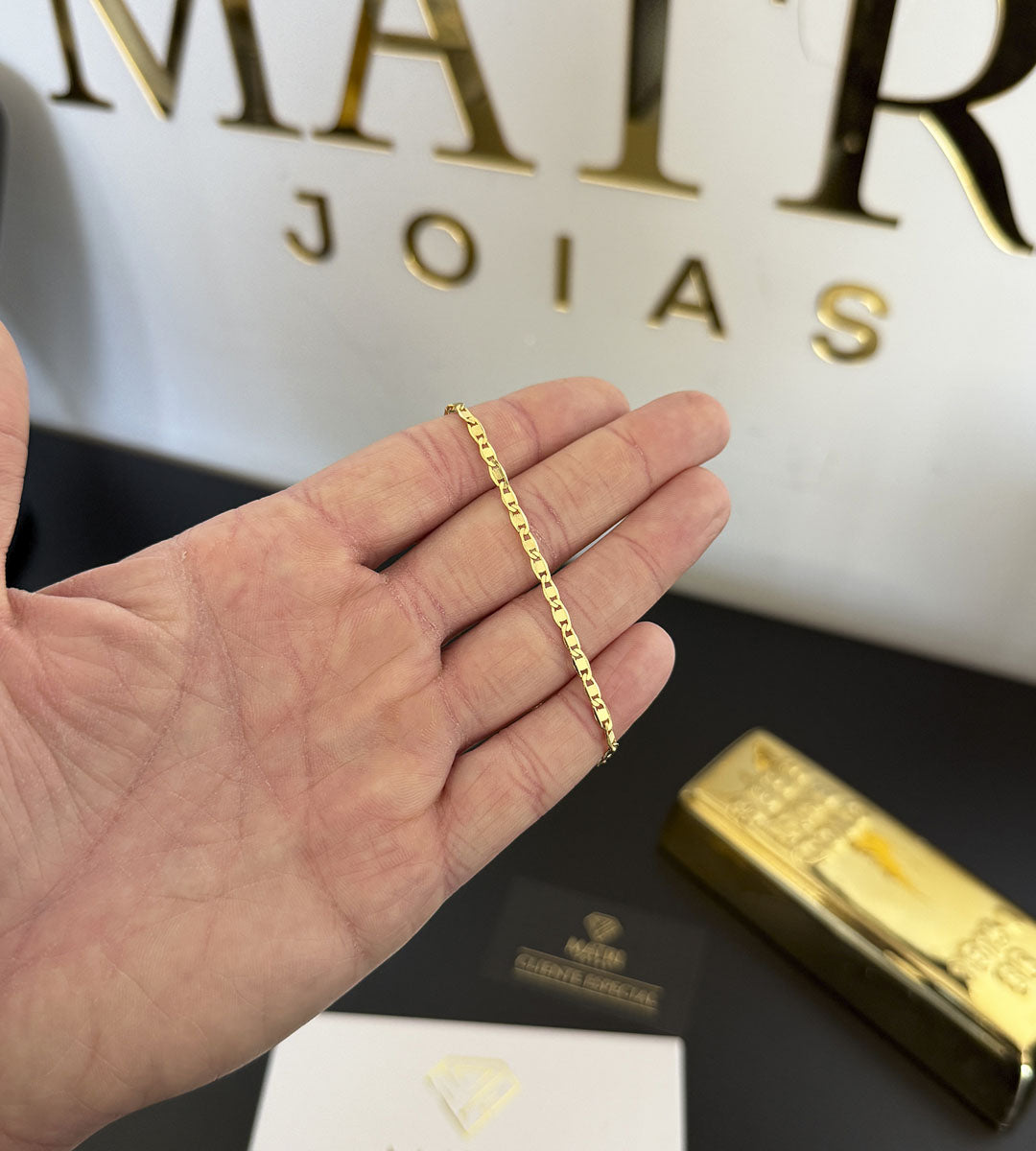 Pulseira Piastrini 4mm Fecho Gaveta Banhada a Ouro 18k, foto 3