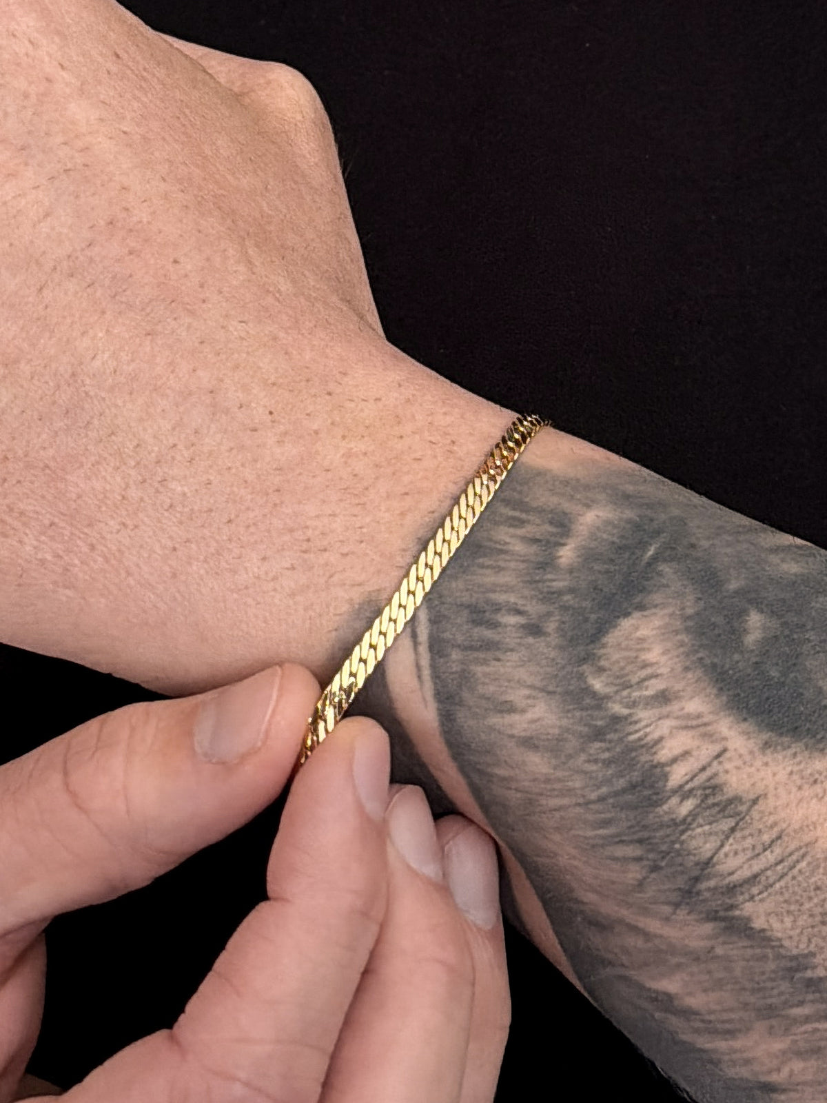 Pulseira Grumet Flat 4mm Banhada a Ouro 18k, foto 4