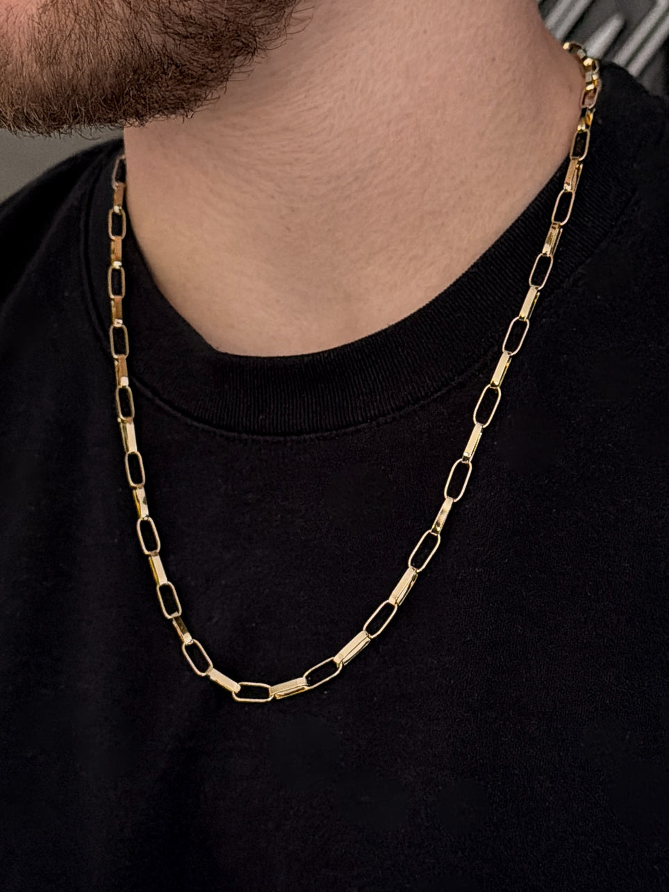 Corrente Tijolinho 4mm Banhada a Ouro 18k