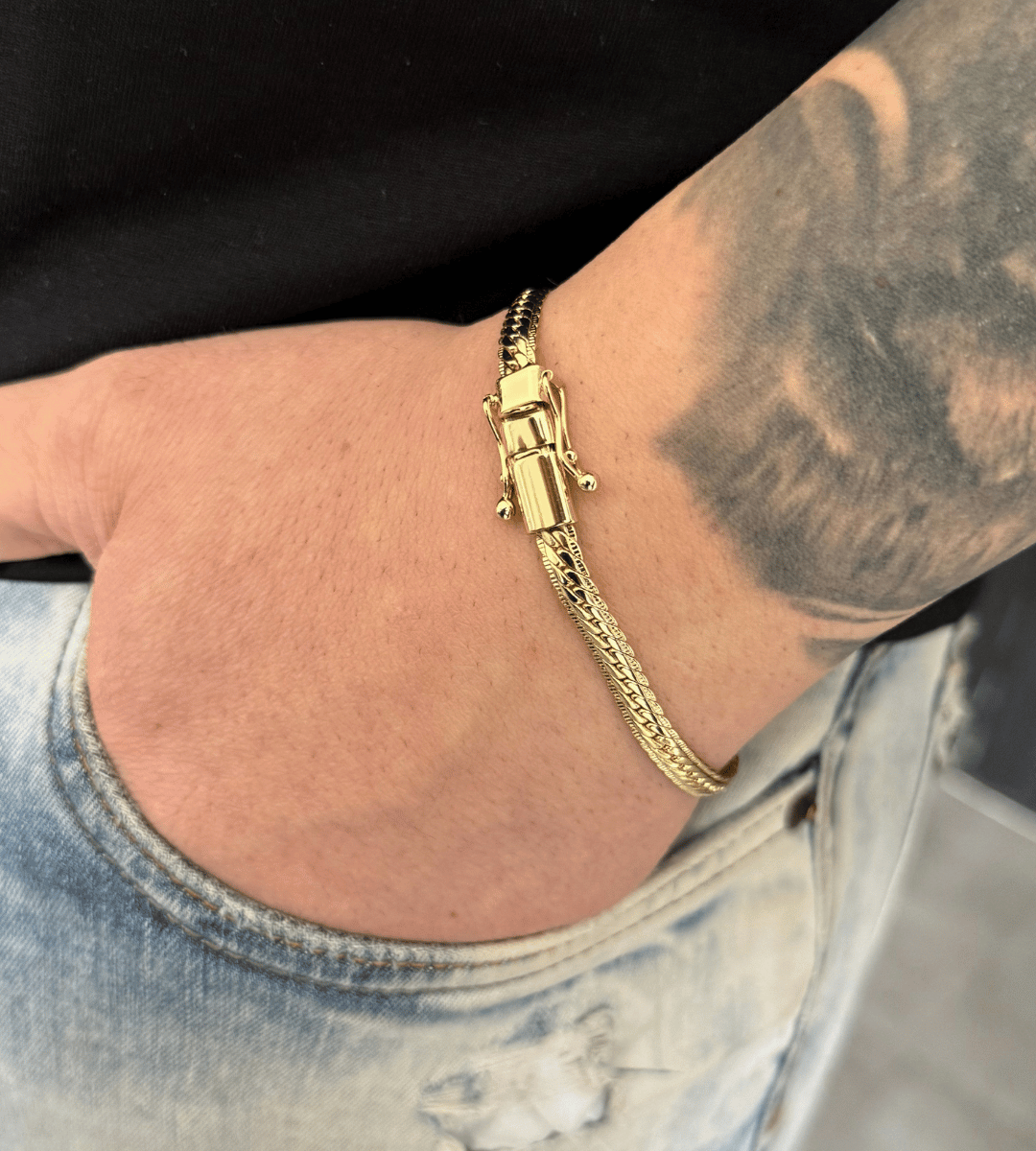 Pulseira Grumet Flat Detalhada 6mm Banhada a Ouro 18k, foto 10