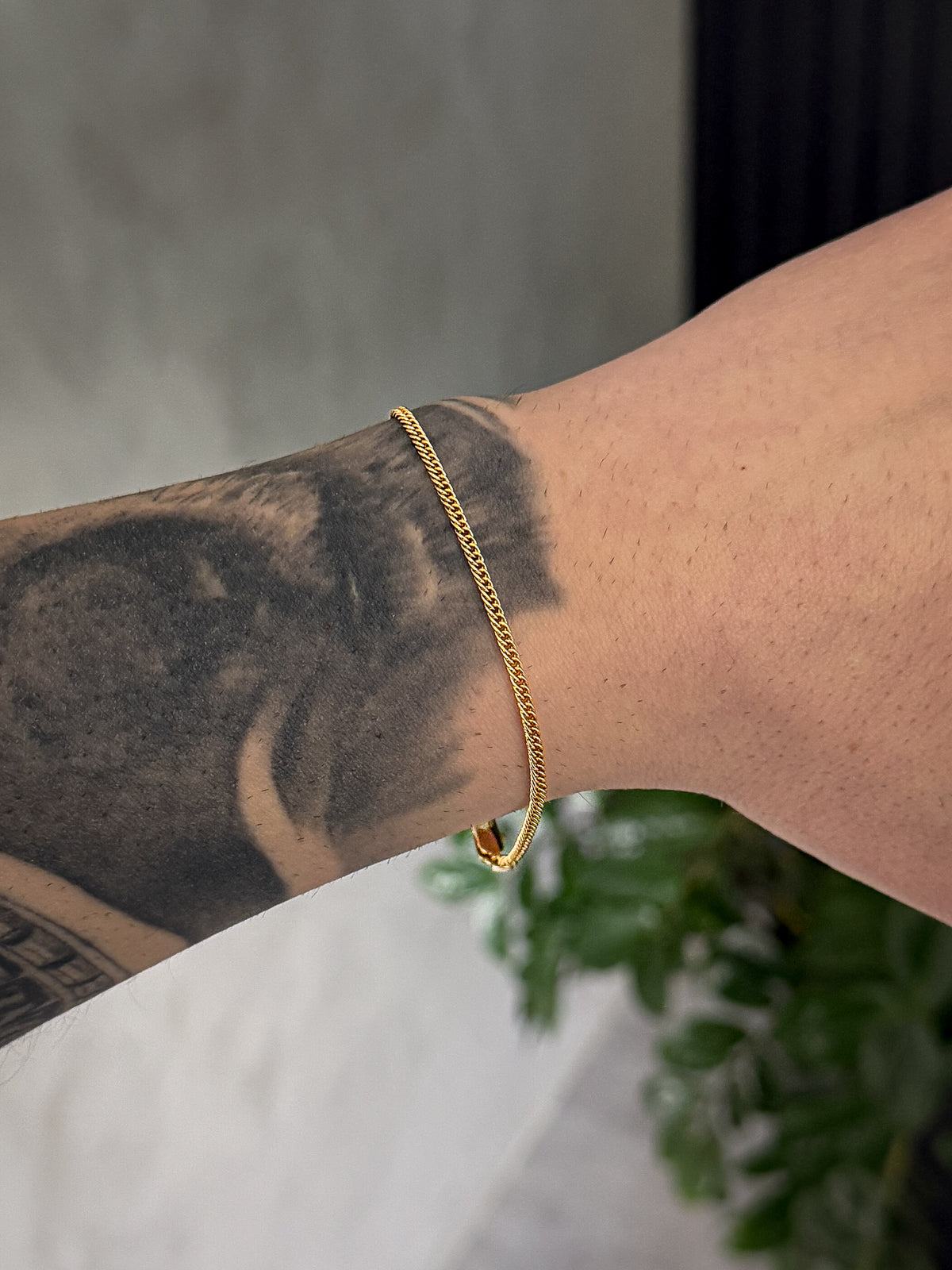 Conjunto Corrente e Pulseira Grumet Dupla 2mm Banhado a Ouro 18k