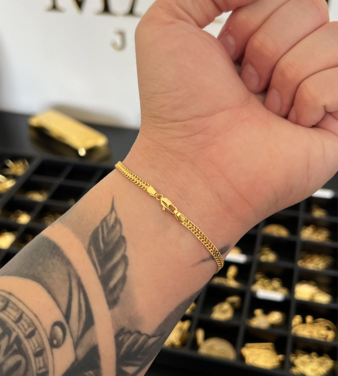 Pulseira Grumet Lacraia 3mm Banhada a Ouro 18k, foto 8