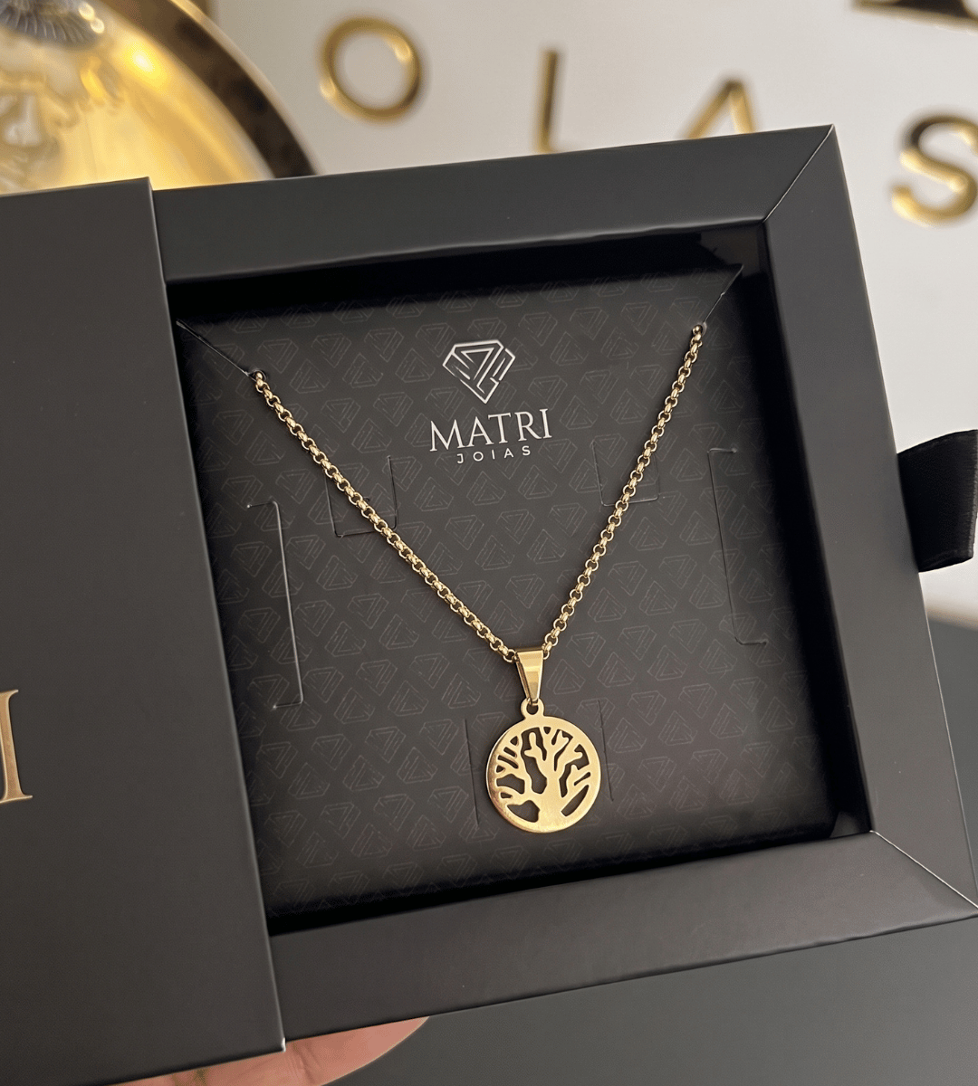 Colar Elo Português com Árvore da Vida Banhado a Ouro 18k, foto 4