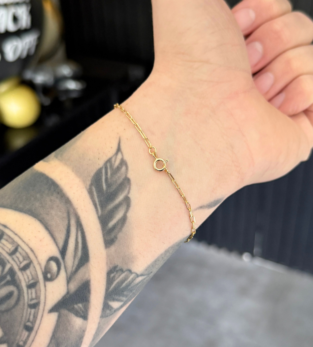 Pulseira Cadeado Laminado 2mm Banhada a Ouro 18k, foto 7