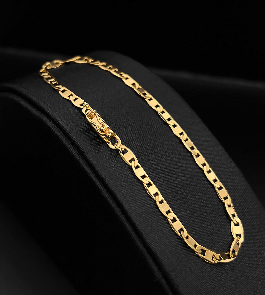 Pulseira Piastrini 4mm Fecho Gaveta Banhada a Ouro 18k