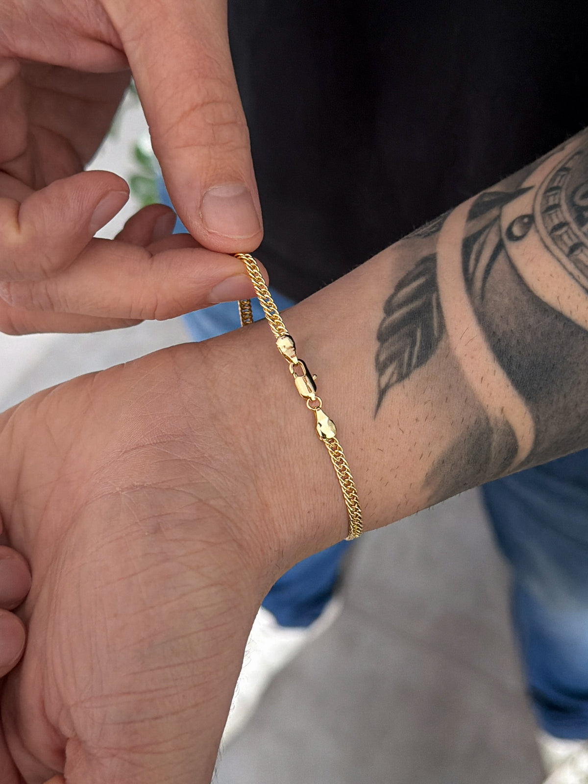 Pulseira Grumet Dupla 3mm Banhada a Ouro 18k, foto 2