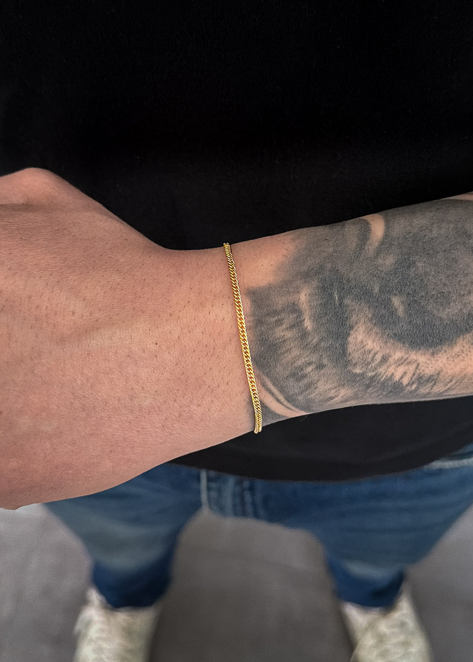Pulseira Grumet Dupla 2mm Banhada a Ouro 18k