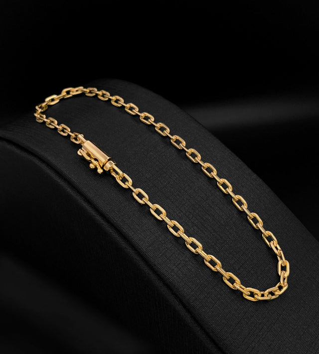Pulseira Cadeado 3mm Banhada a Ouro 18k, foto 4