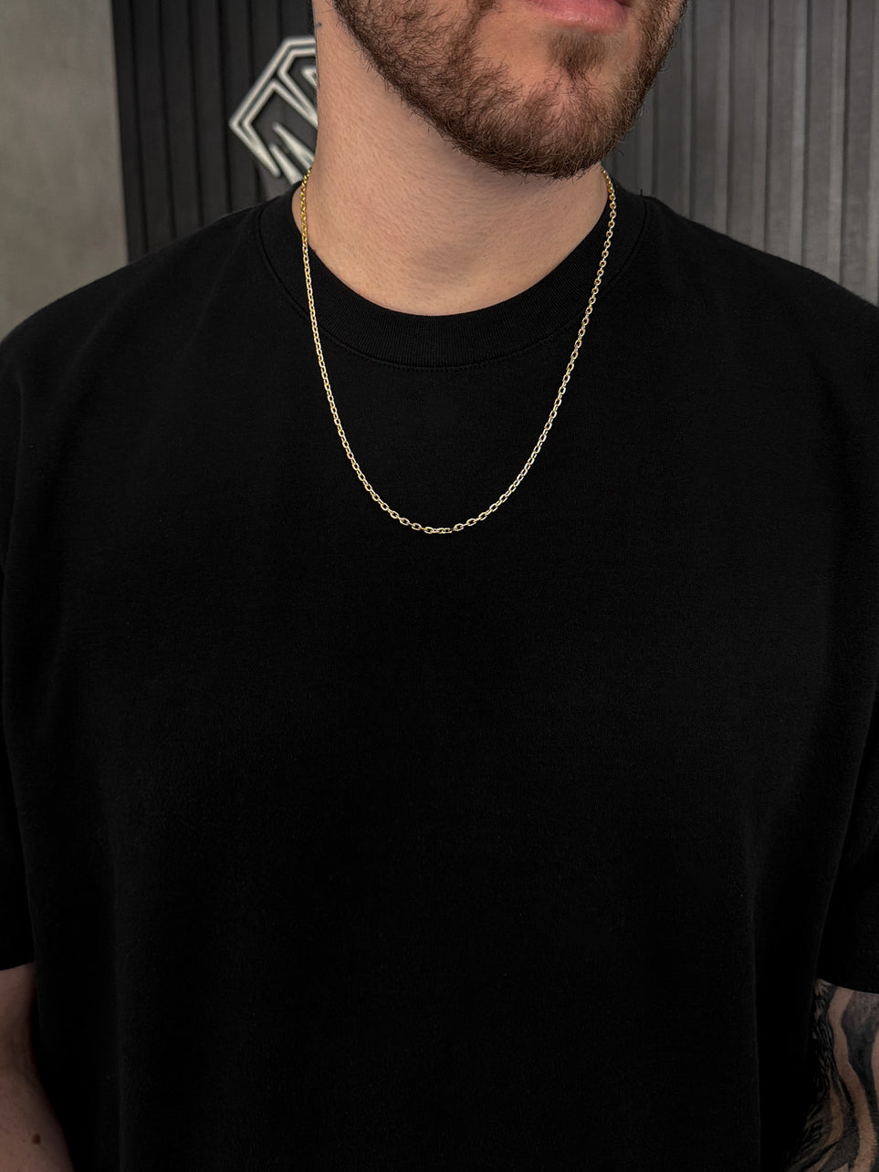 Corrente Cadeado 3mm Banhada a Ouro 18k