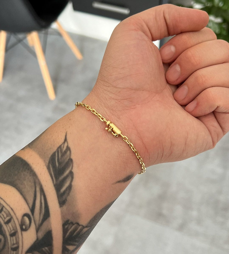 Pulseira Cadeado 3mm Banhada a Ouro 18k, foto 6
