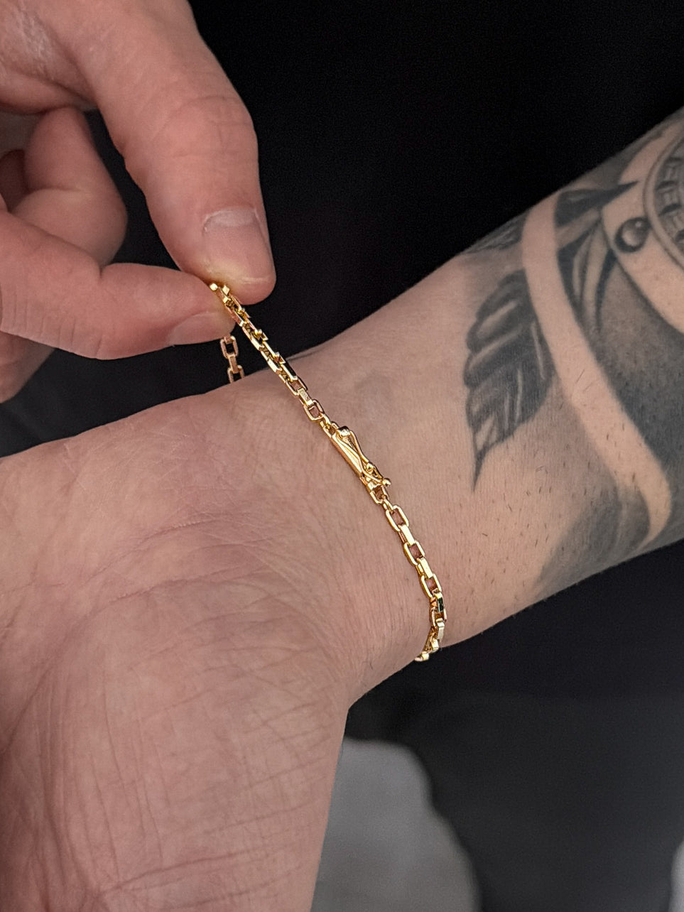 Pulseira Tijolinho 3mm Banhada a Ouro 18k