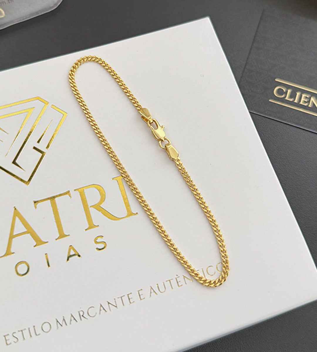 Pulseira Grumet 2mm Fecho Tradicional Banhada a Ouro 18k, foto 3