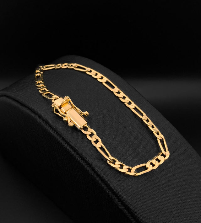 Pulseira Fio 3 por 1 4mm Banhada a Ouro 18k