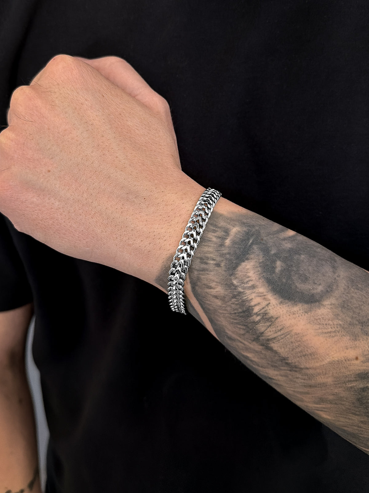 Pulseira Grumet Lacraia 9mm Banhada a Ouro Branco