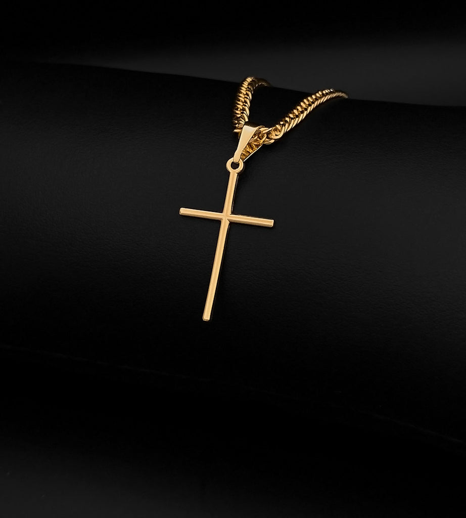 Pingente Cruz Tradicional Banhado a Ouro 18k