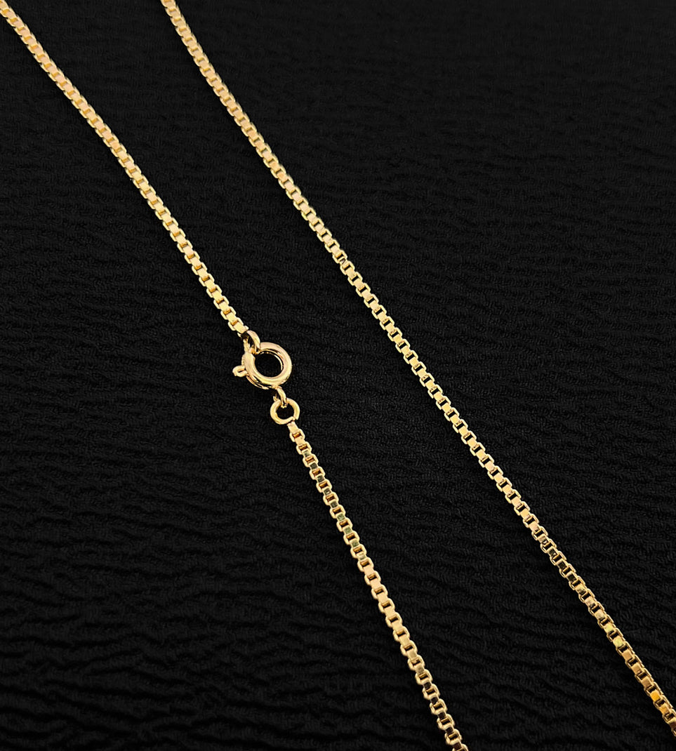 Corrente Veneziana 1,5mm Fecho Tradicional Banhada a Ouro 18k
