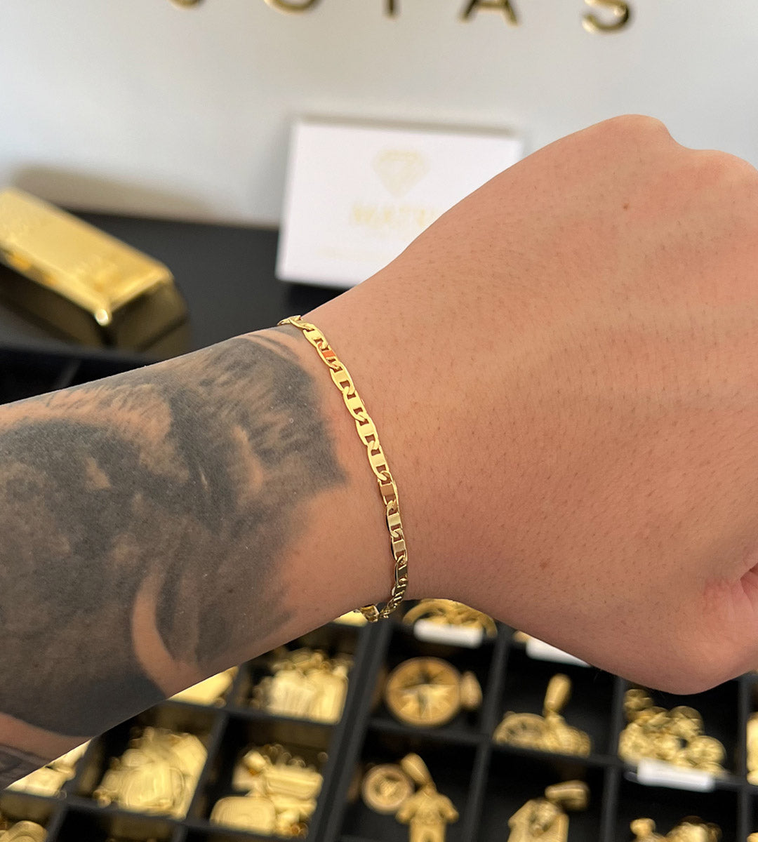 Pulseira Piastrini 4mm Fecho Gaveta Banhada a Ouro 18k, foto 7