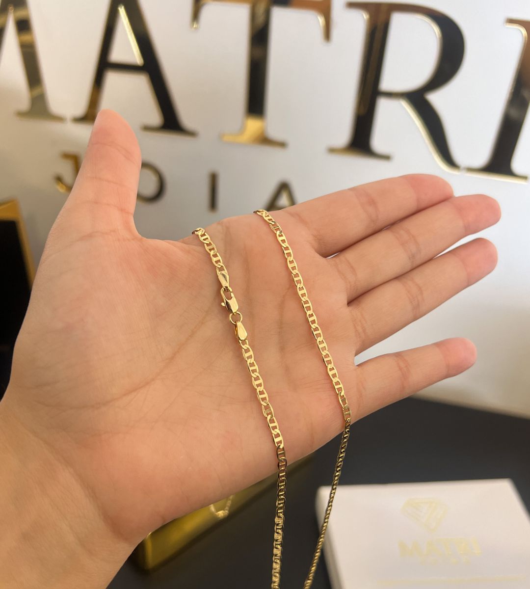 Corrente Piastrini 3mm Banhada a Ouro 18k, foto 4