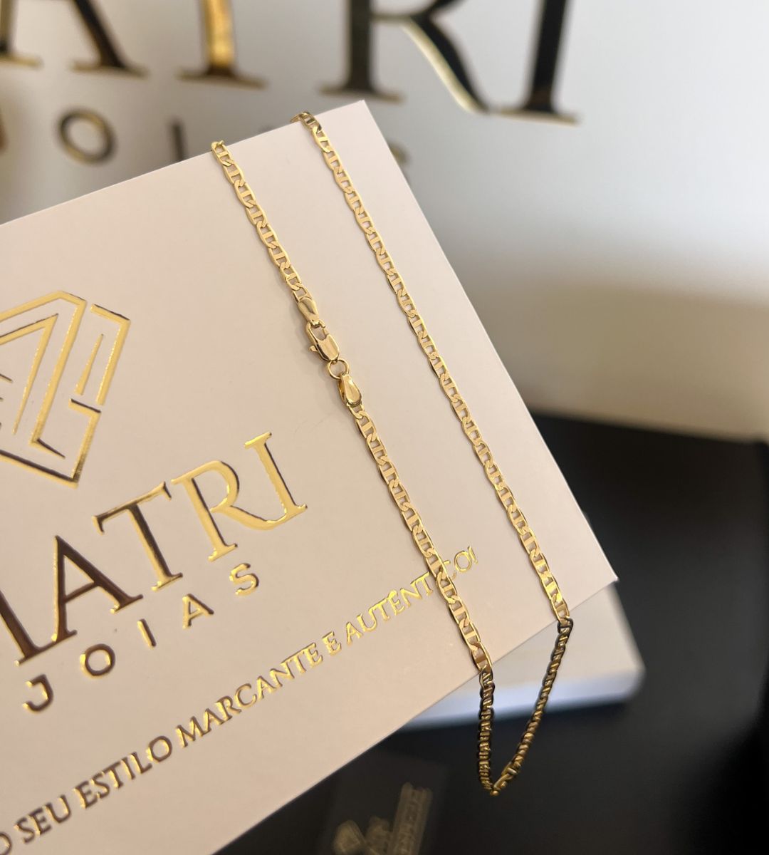 Corrente Piastrini 3mm Banhada a Ouro 18k, foto 3