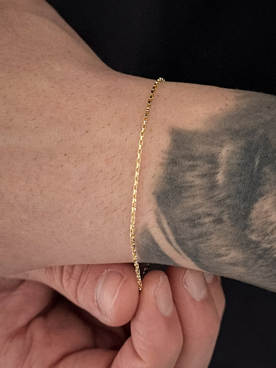 Pulseira Tijolinho 1mm Banhada a Ouro 18k