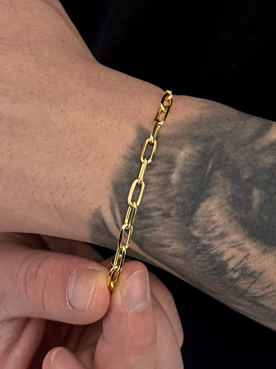 Pulseira Cadeado Laminado 5mm Banhada a Ouro 18k